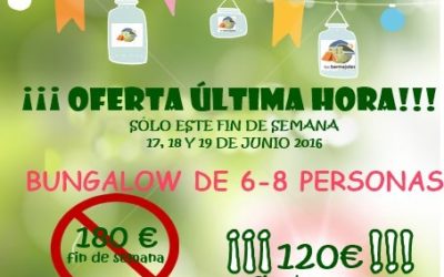 Oferta 17, 18 y 19 de junio 2016  -Bungalows de 6 a 8 personas-